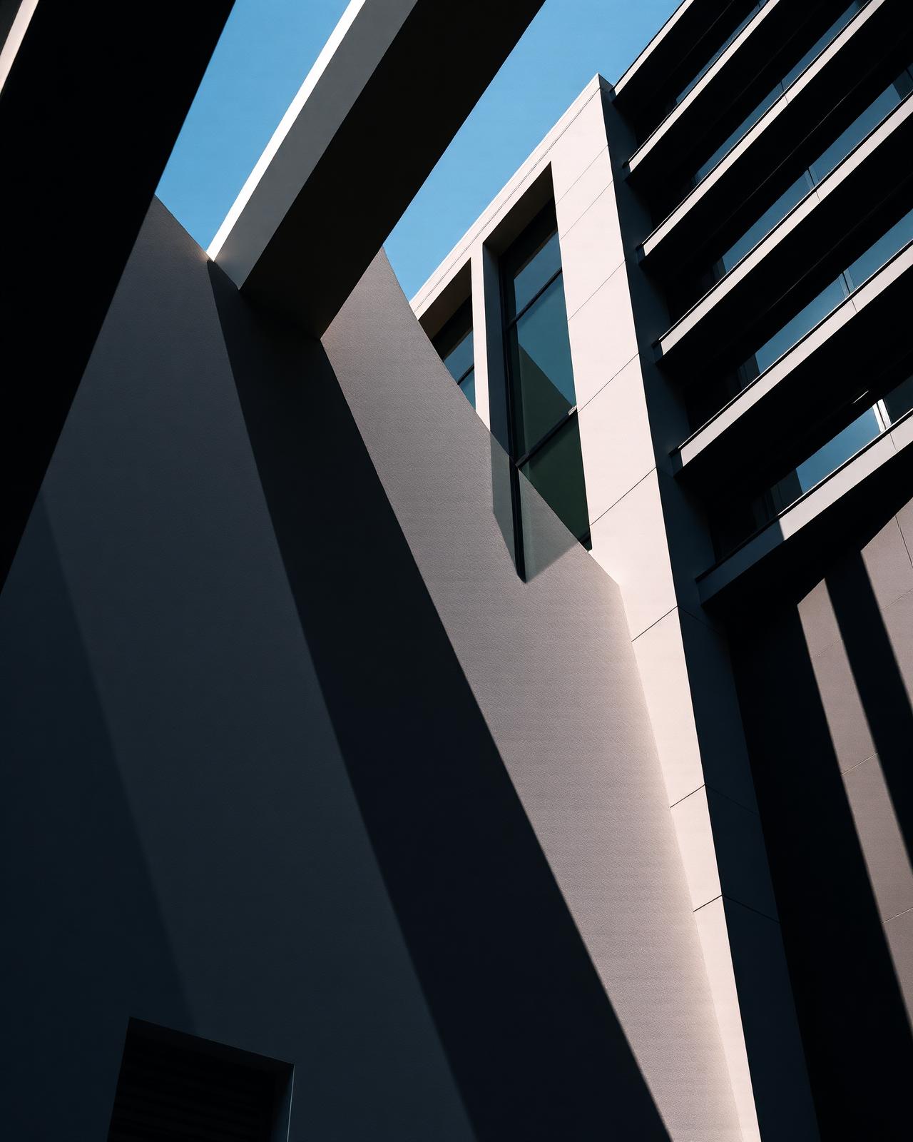 Moderne Fassade mit Schatten