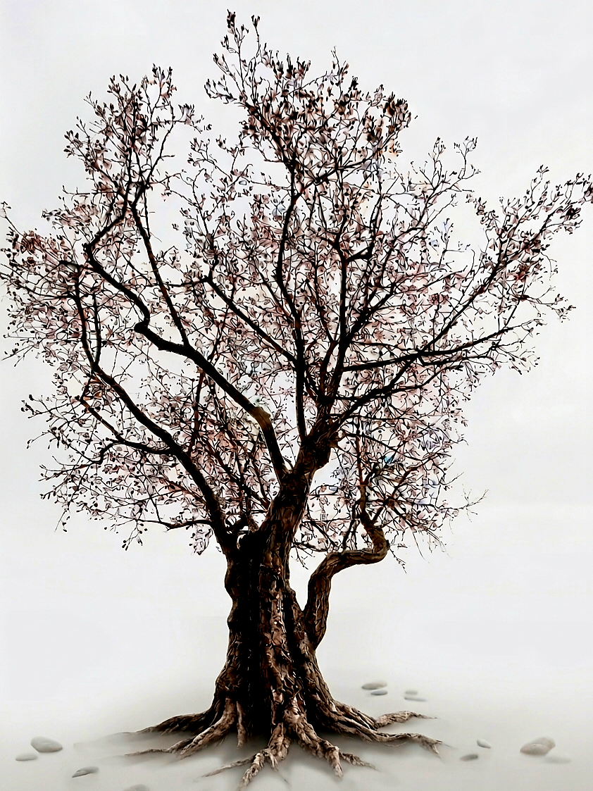 Filigraner Baum mit zartem Geäst – Schwarz-Weiß-Studie