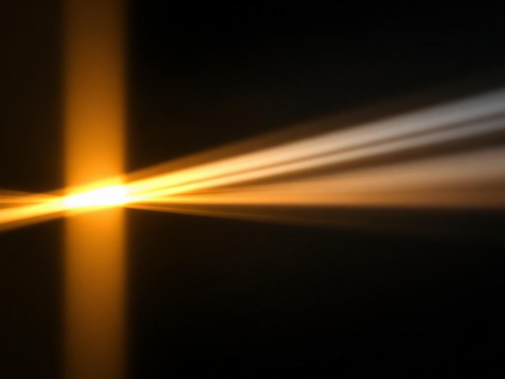 Silberne und goldene Lichtquelle berühren sich ohne sich zu mischen
